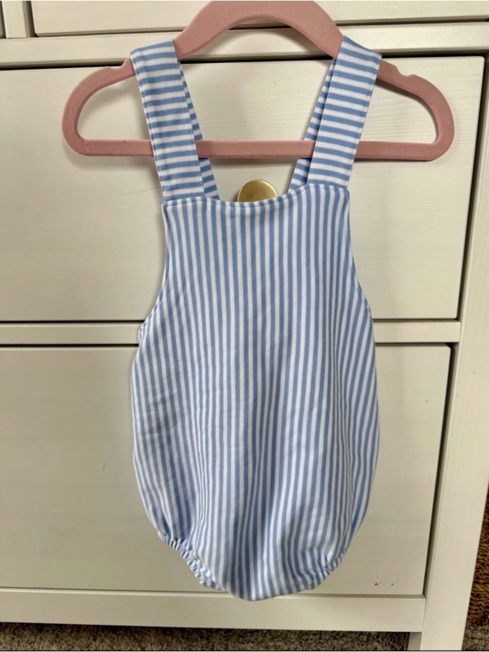 TBBC Blue and White Striped Bubble NWOT